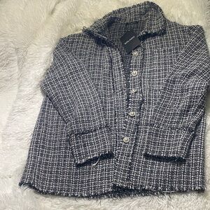 SOLADO Black and White Tweed Jacket